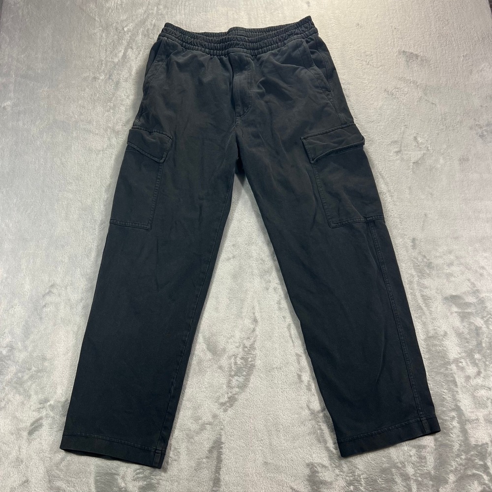 UNIQLO Jersey Easy Cargo Pants Unisex Medium Black Solid Stretch Casual Basic